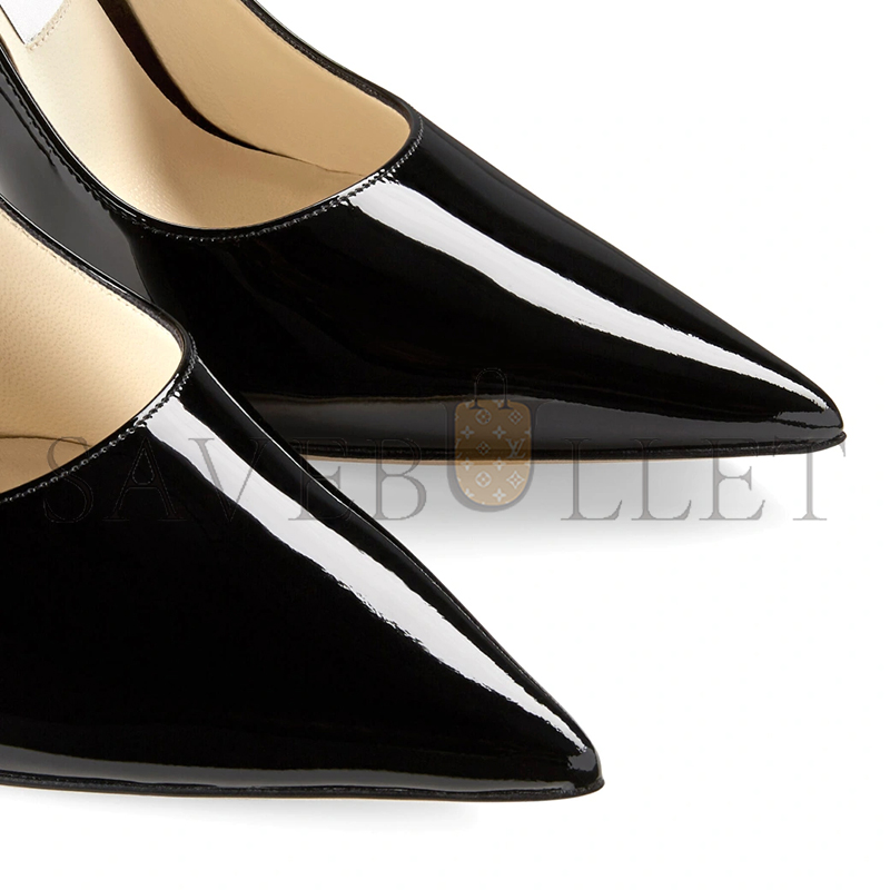 JIMMY CHOO LOVE 100 BLACK PATENT LEATHER POINTED-TOE PUMPS LOVE100PWJ JIMMY CHOO LOVE 100 BLACK PATENT LEATHER POINTED-TOE PUMPS LOVE100PWJ